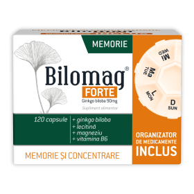 Bilomag® FORTE Memorie*120 cps + Organizator Medicamente CADOU