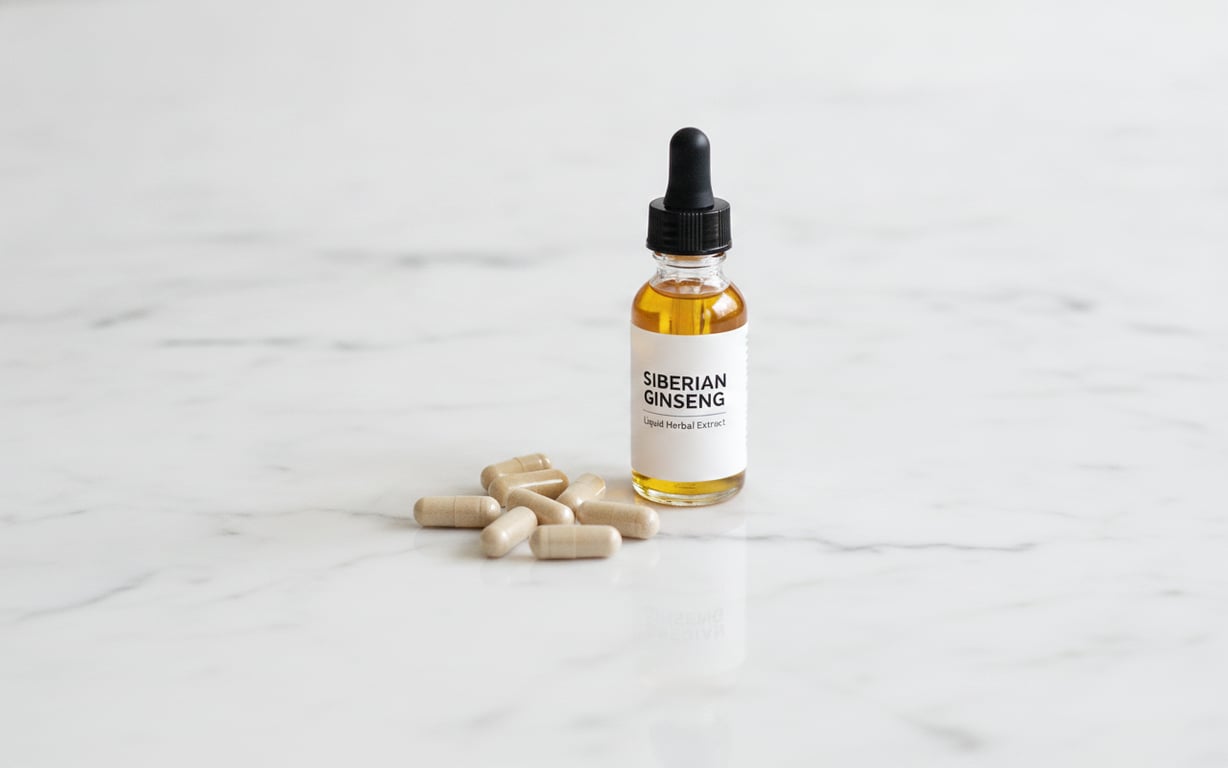 suplimente alimentare pe baza de ginseng siberian, capsule, ulei, blat din marmura alba